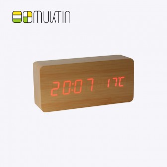 Comfortable electronic wooden alarm clock MT1178