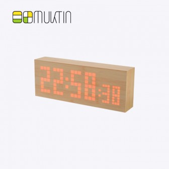 Luxury electronic wooden alarm clock MT1118A