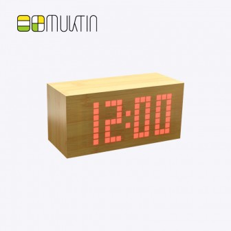 Luxury electronic wooden alarm clock MT1118