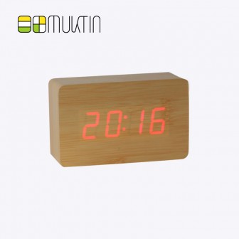 Mini electronic wooden alarm clock MT1158