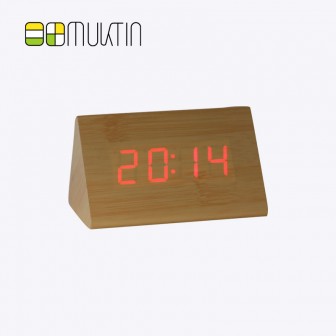 Mini electronic wooden alarm clock MT1168